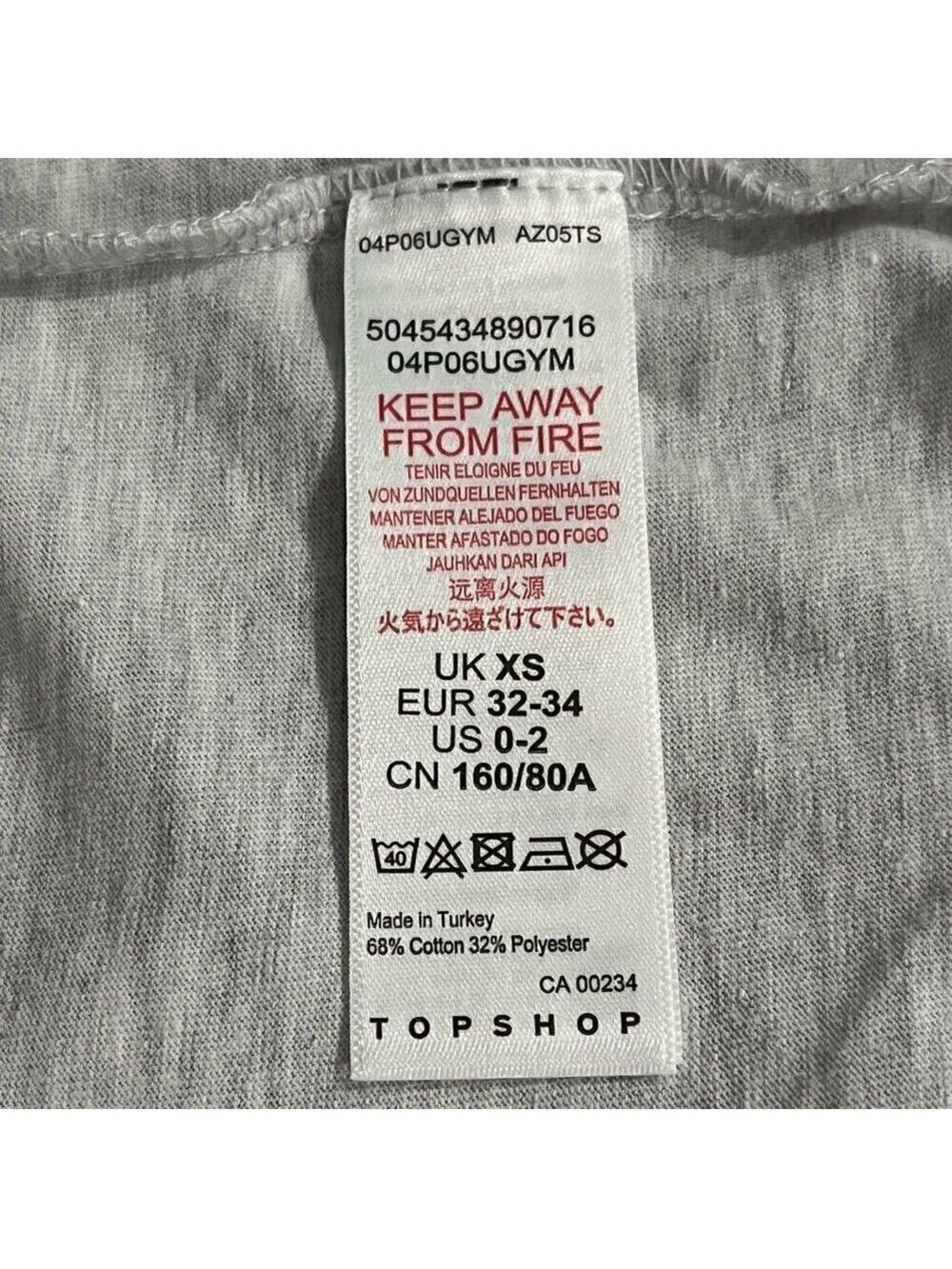 đť…şTOPSHOP Cropped Tank Top Ballet Wrap Gray Knitted Scoop Neck Size XS - Picture 9 of 13